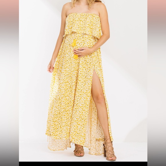 Womens or juniors yellow maxi dress - Picture 4 of 12
